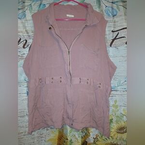 Maurices Mauve Sleeveless Zip-Up Top